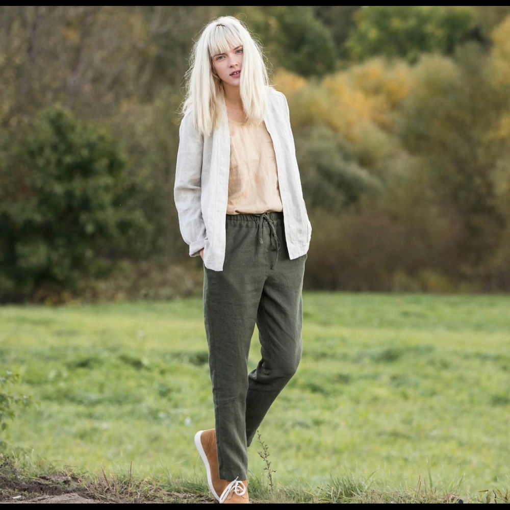 Not Perfect Linen Trousers- Khaki
